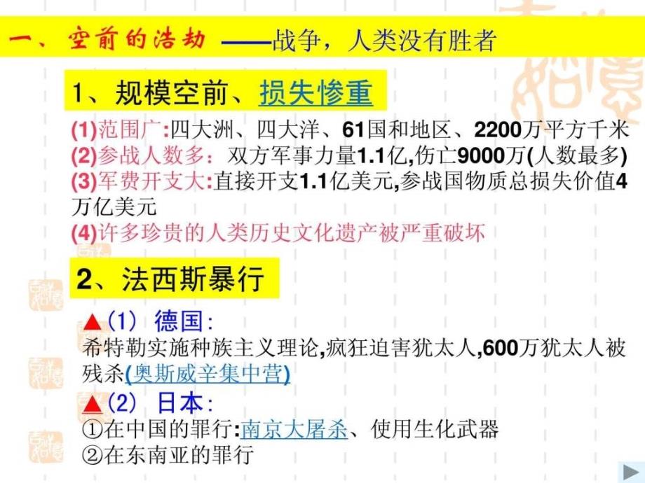 世界反法西斯战争胜利的影响2011版ppt课件_第3页