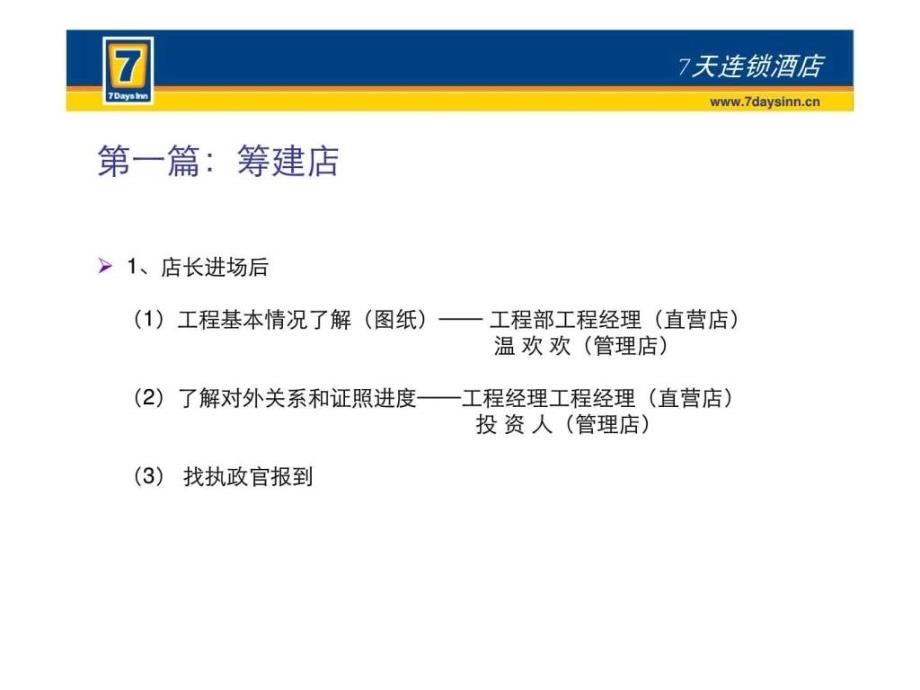 天连锁酒店筹建店新店店长工作指引ppt课件_第3页