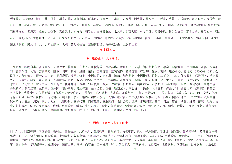 行业关键字词表__第4页