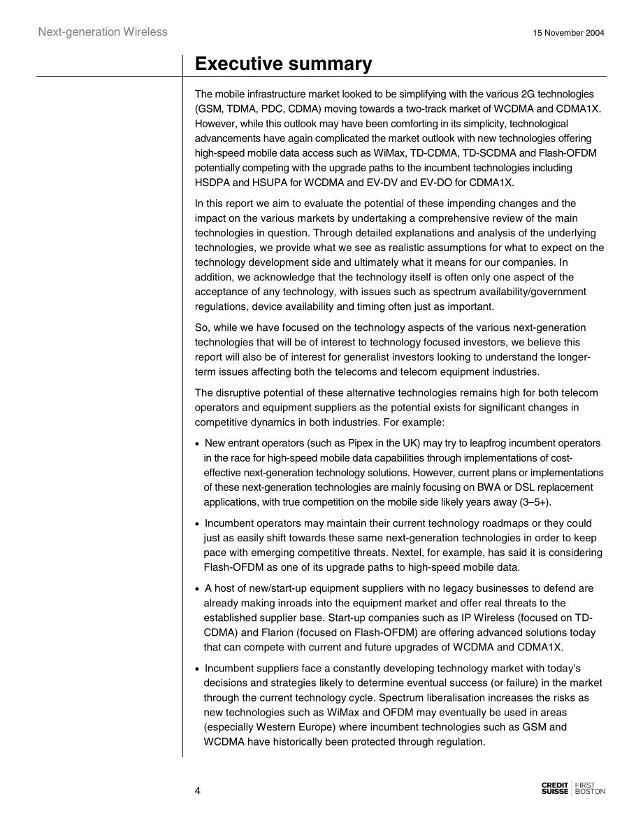 下一代移动通信技术的全面分析（瑞士信贷——第一波士顿行业研究团队精华之作）_第4页