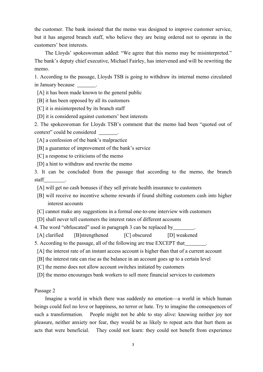 四川大学“英语专业基础”参考样题(2011)_第3页