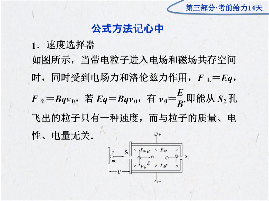 2013届二轮复习：第3部分·考前第5天带电粒子在组合场、复合场中的运动ppt课件_第2页