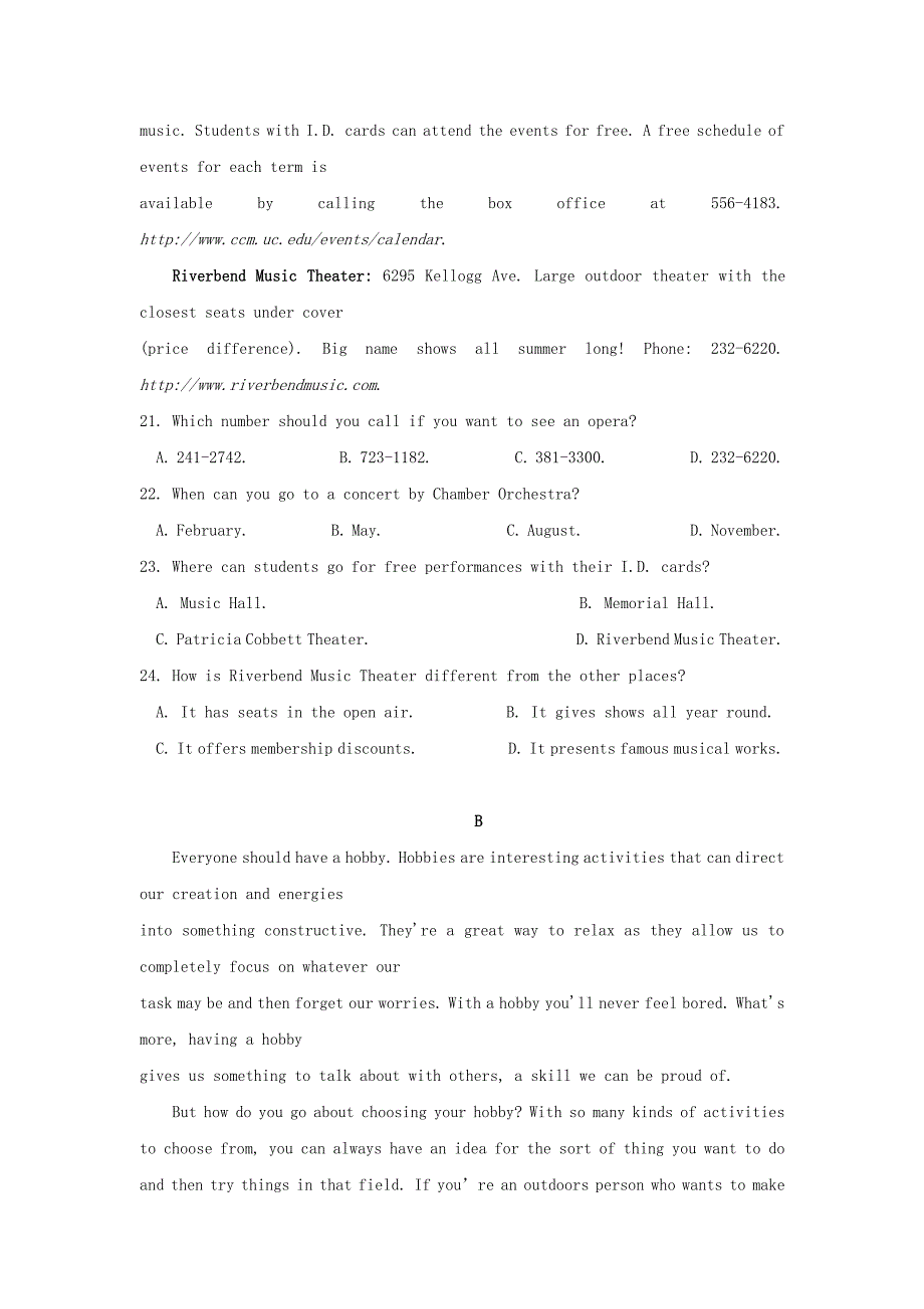 福建省闽侯县第六中学2017-2018学年高一英语下学期期中试题_第4页