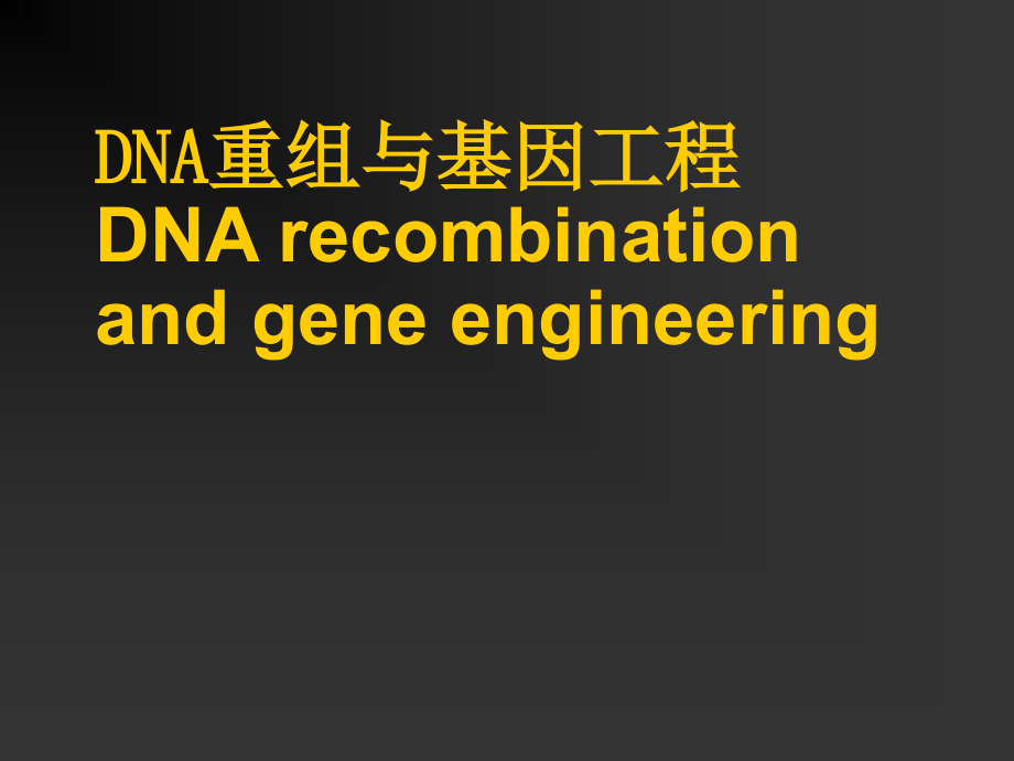 dna重组与基因工程ppt课件_第1页