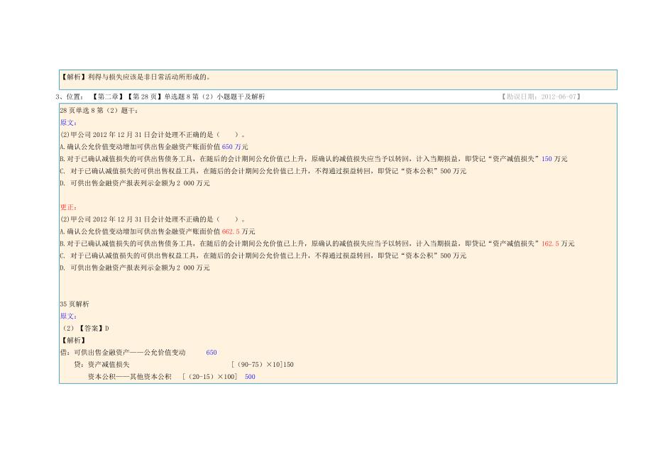 2012年《会计.经典题解》勘误表_第2页