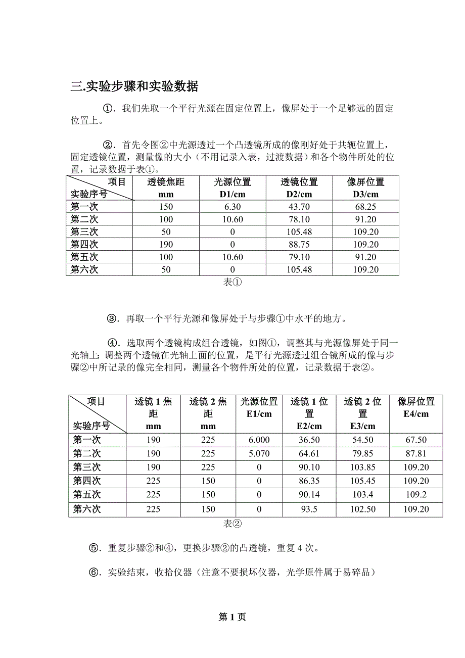 组合透镜焦距的测量论文_第2页