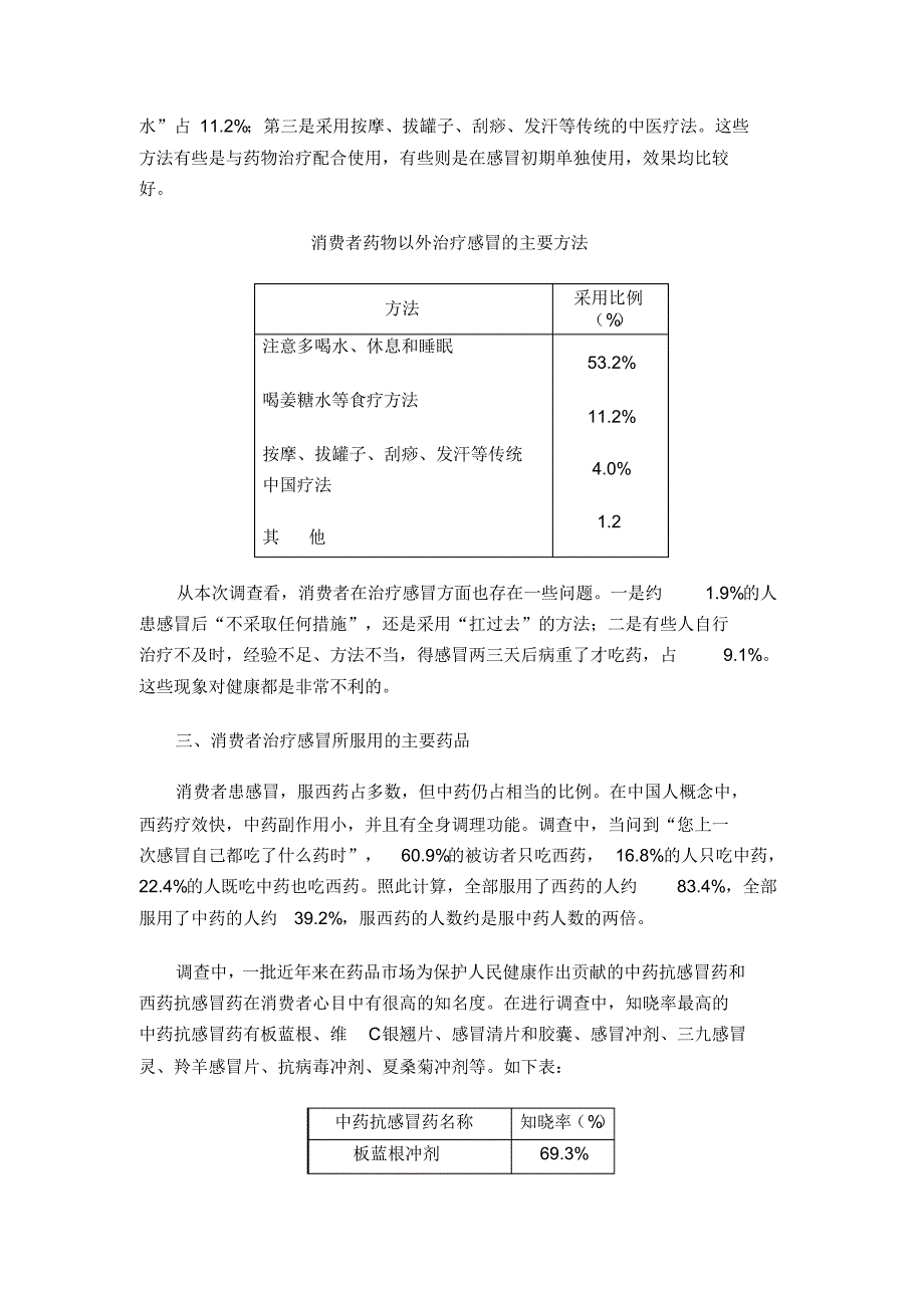 感冒药市场调查分析_医药市场营销学_第2页