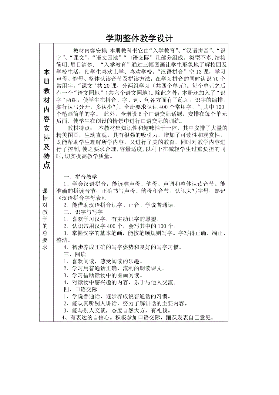 人教版一年级语文上册教学进度计划_第2页