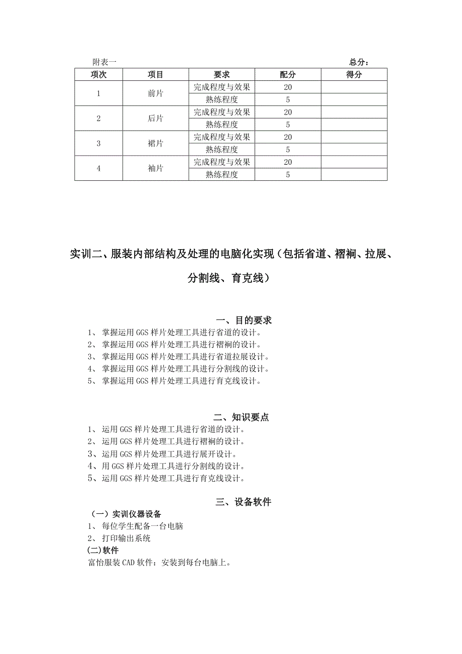 《服装CAD》实训（实践）指导书_第3页