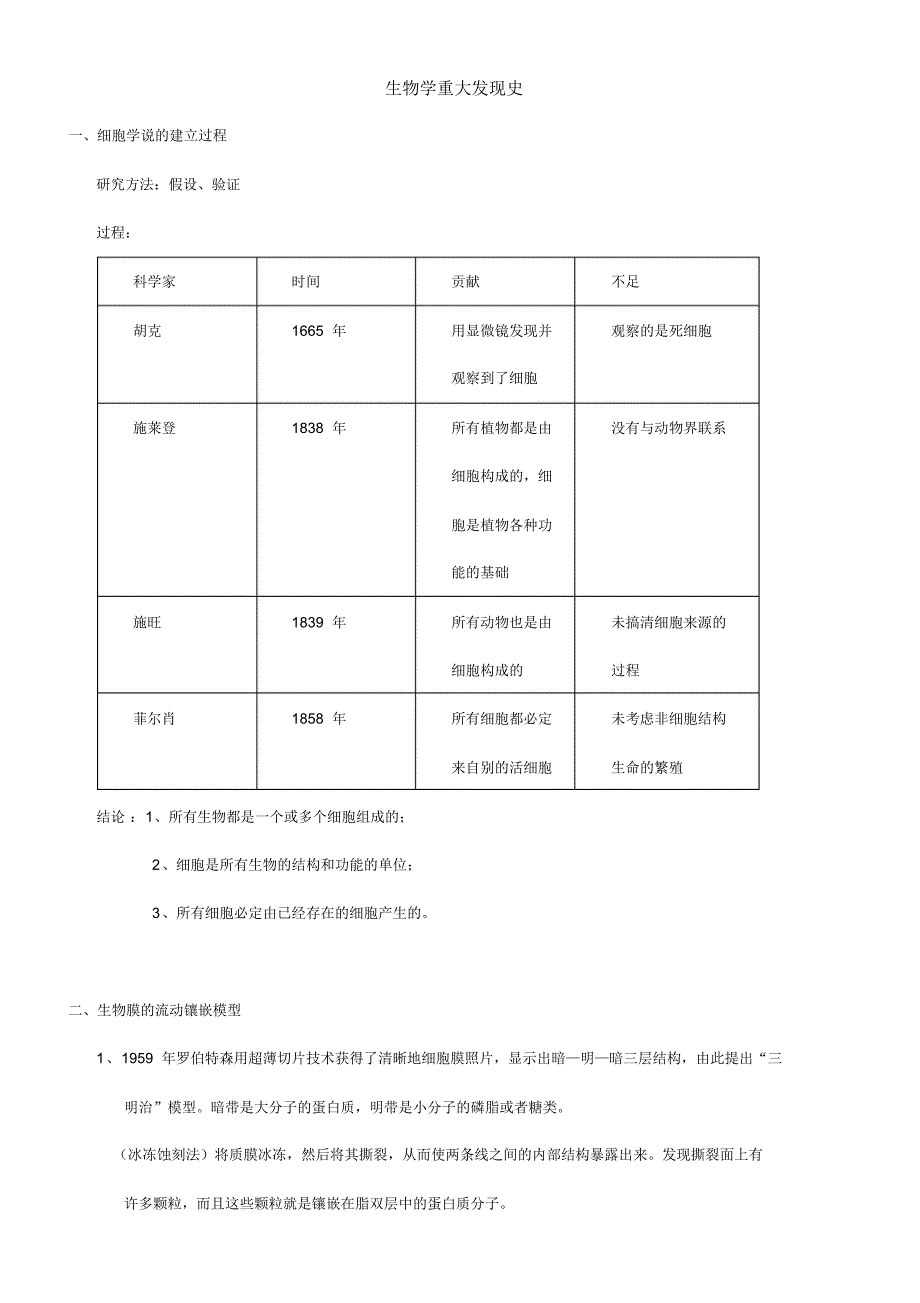 浙科版高中生物重大发现史_第1页