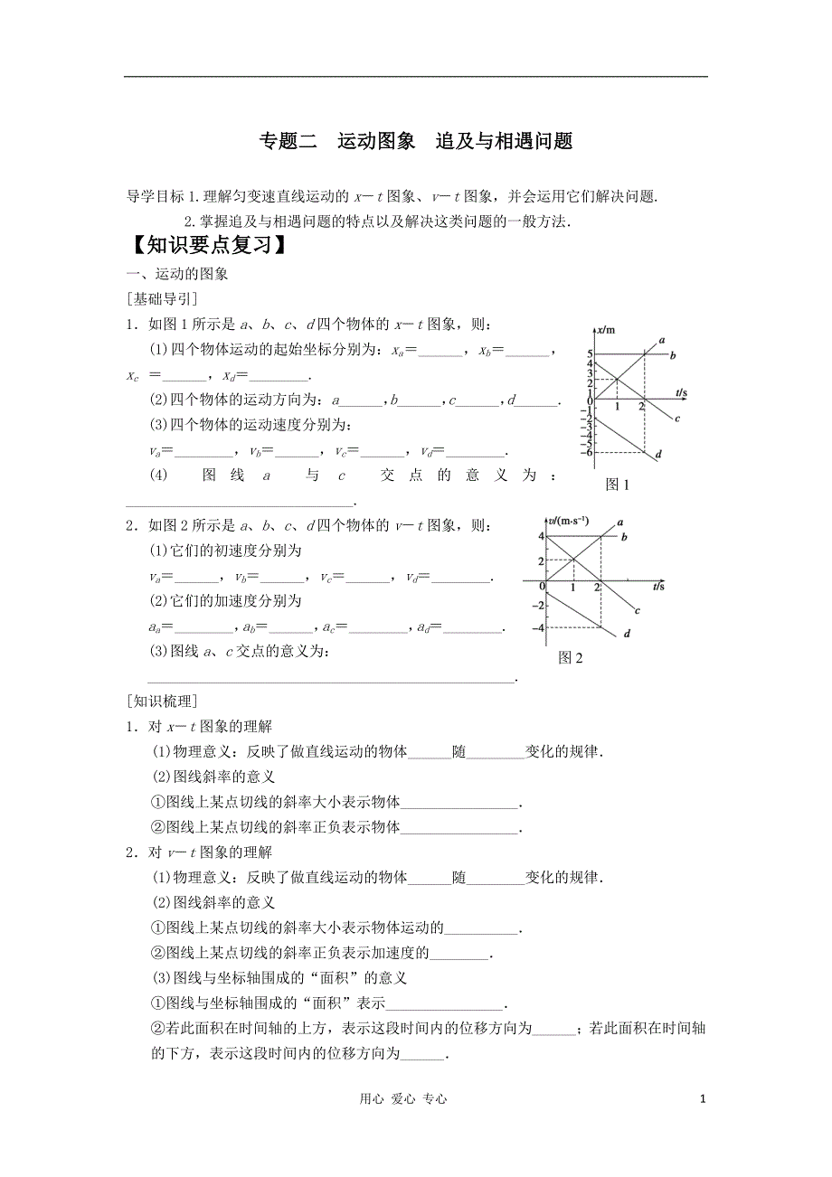 2013届高三物理一轮复习_专题_第一章__运动的描述__匀变速直线运动的描述_专题1_运动图象_追及与相遇问题_第1页