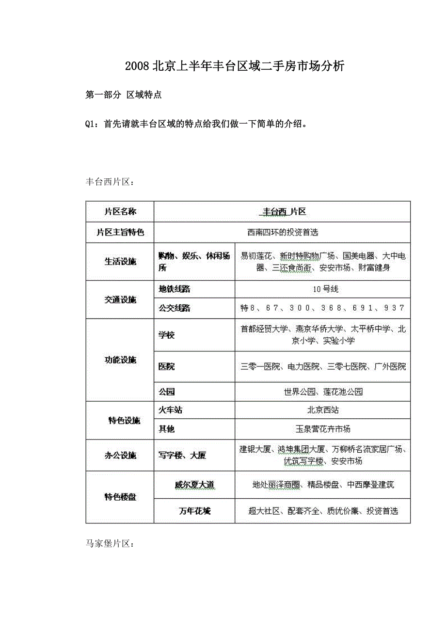 2008北京上半年丰台区域二手房市场分析-10doc_第1页