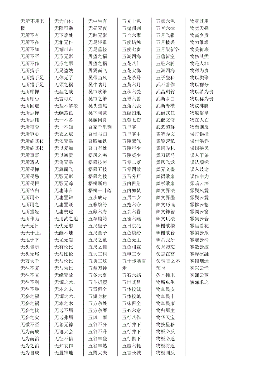 成语大全音序为w_第4页