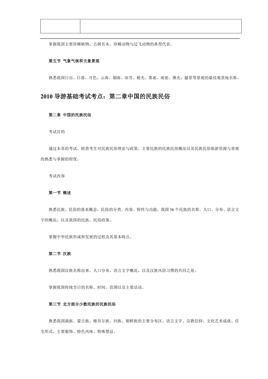 2010年全国导游资格考试复习指导章节考点汇总_第2页