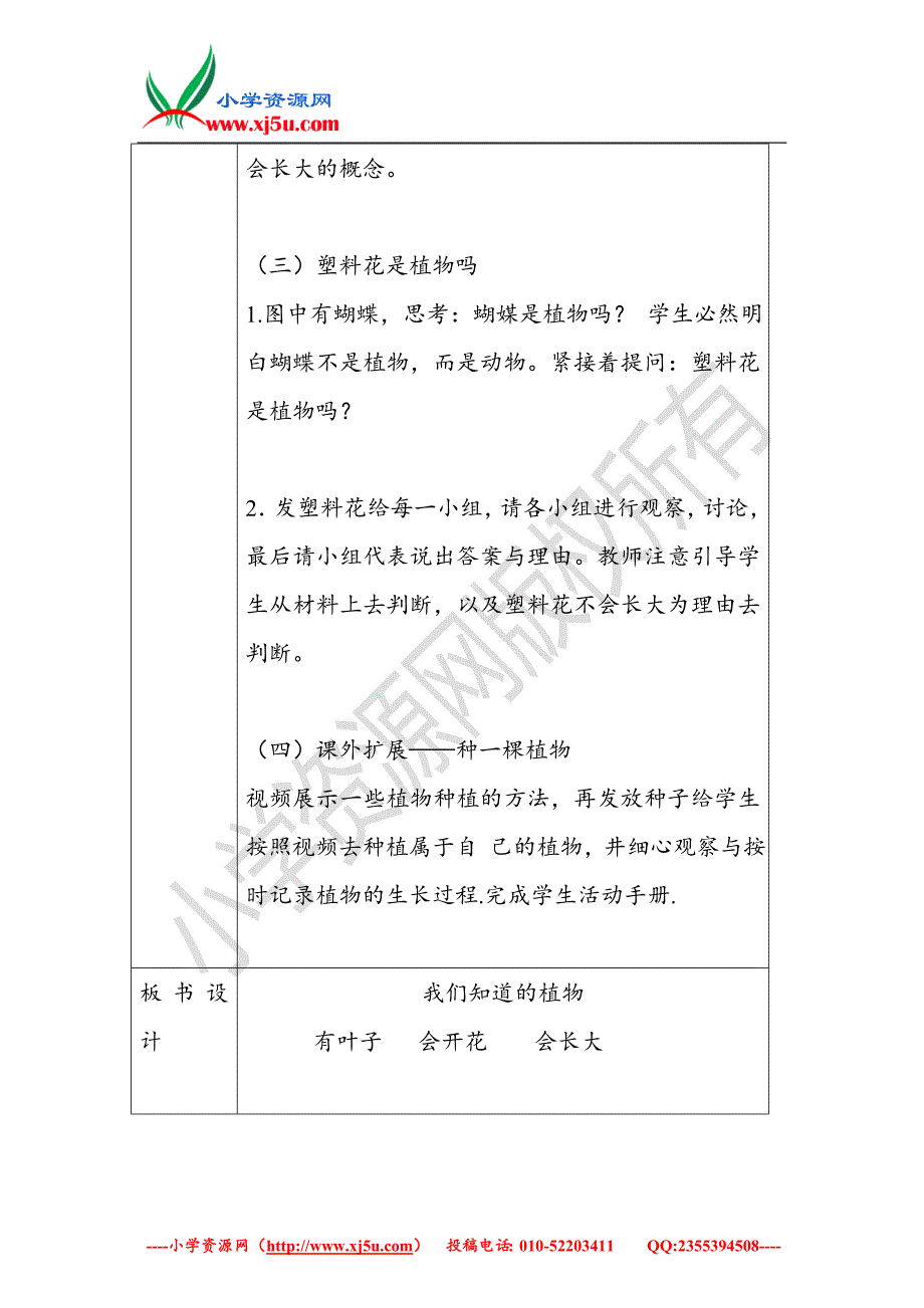 2017秋【教科版】一年级科学上册1.1我们知道的植物【二】_第3页