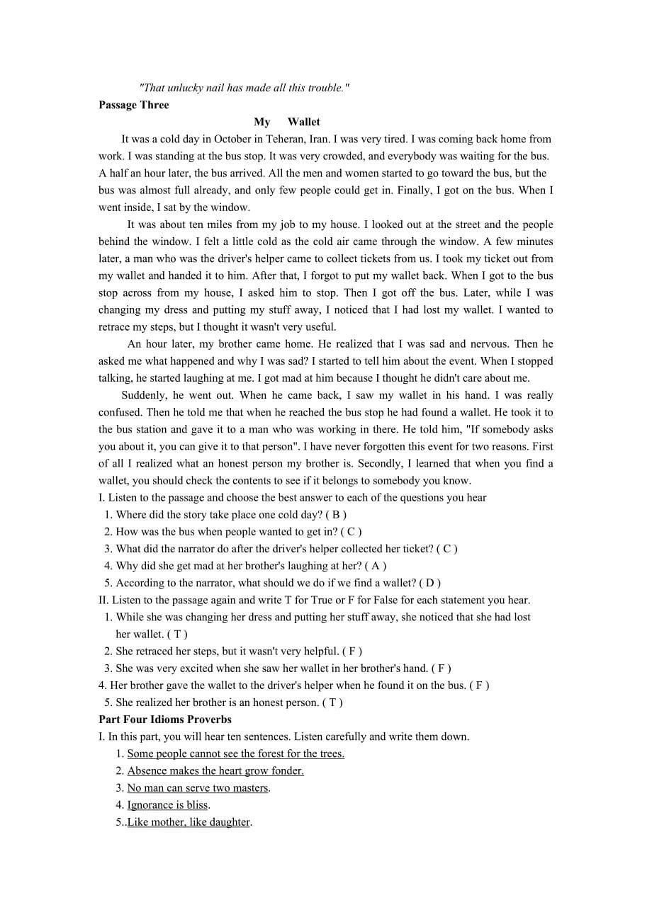 大学英语听力教程上册unit17原文及答案_第5页