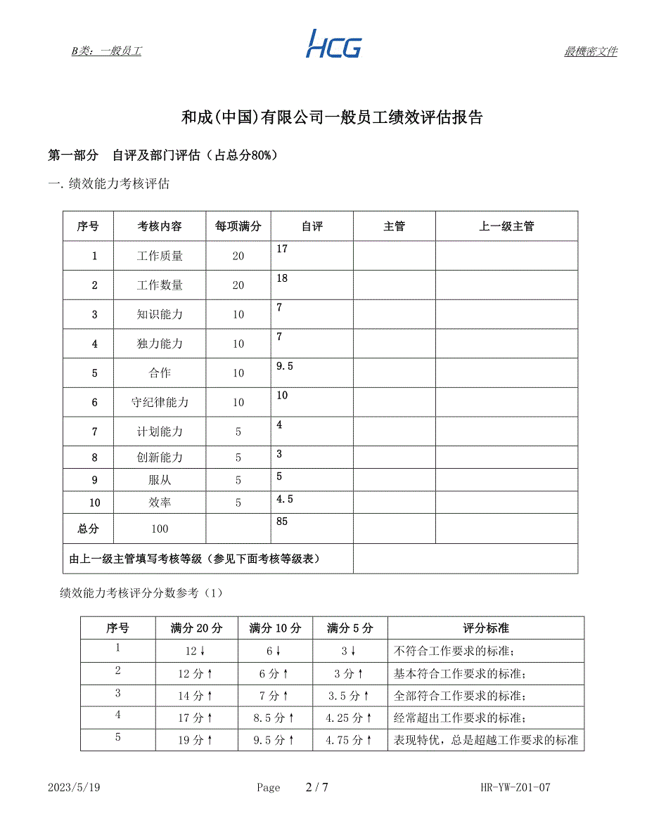 一般员工绩效管理报告-b类_第2页