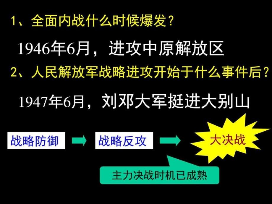 人教版八年级历史上册第18课战略大决战课件图文_第2页