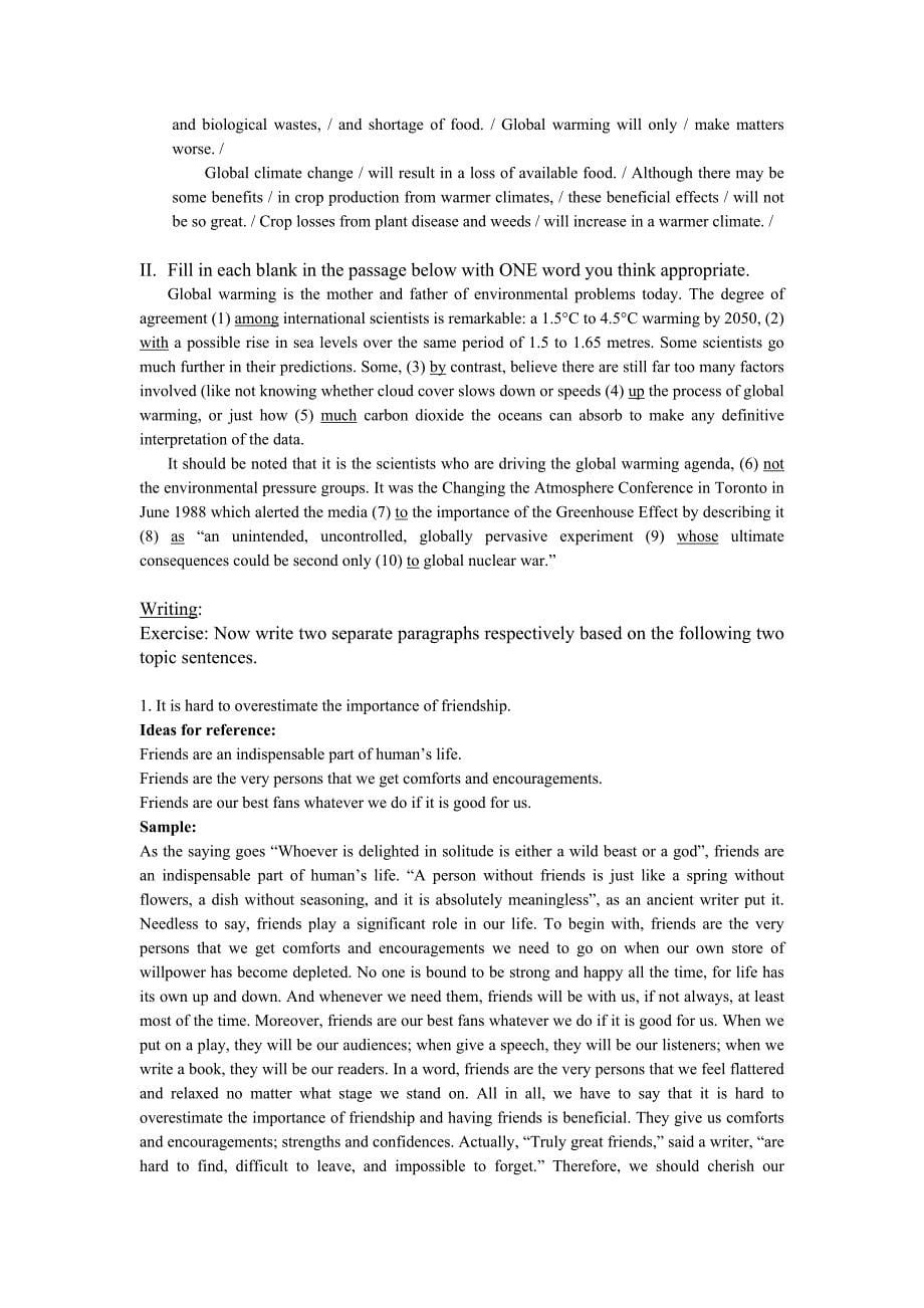 大学英语之基础英语综合教程第二册unit8keytoexercises_第5页