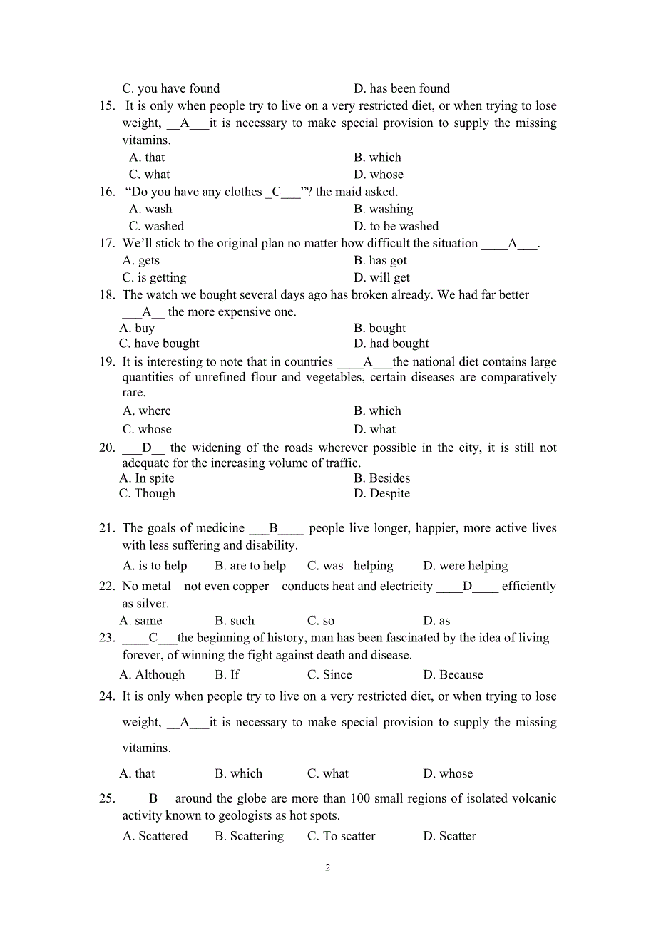 英语复习题first-half-v2.0_第2页