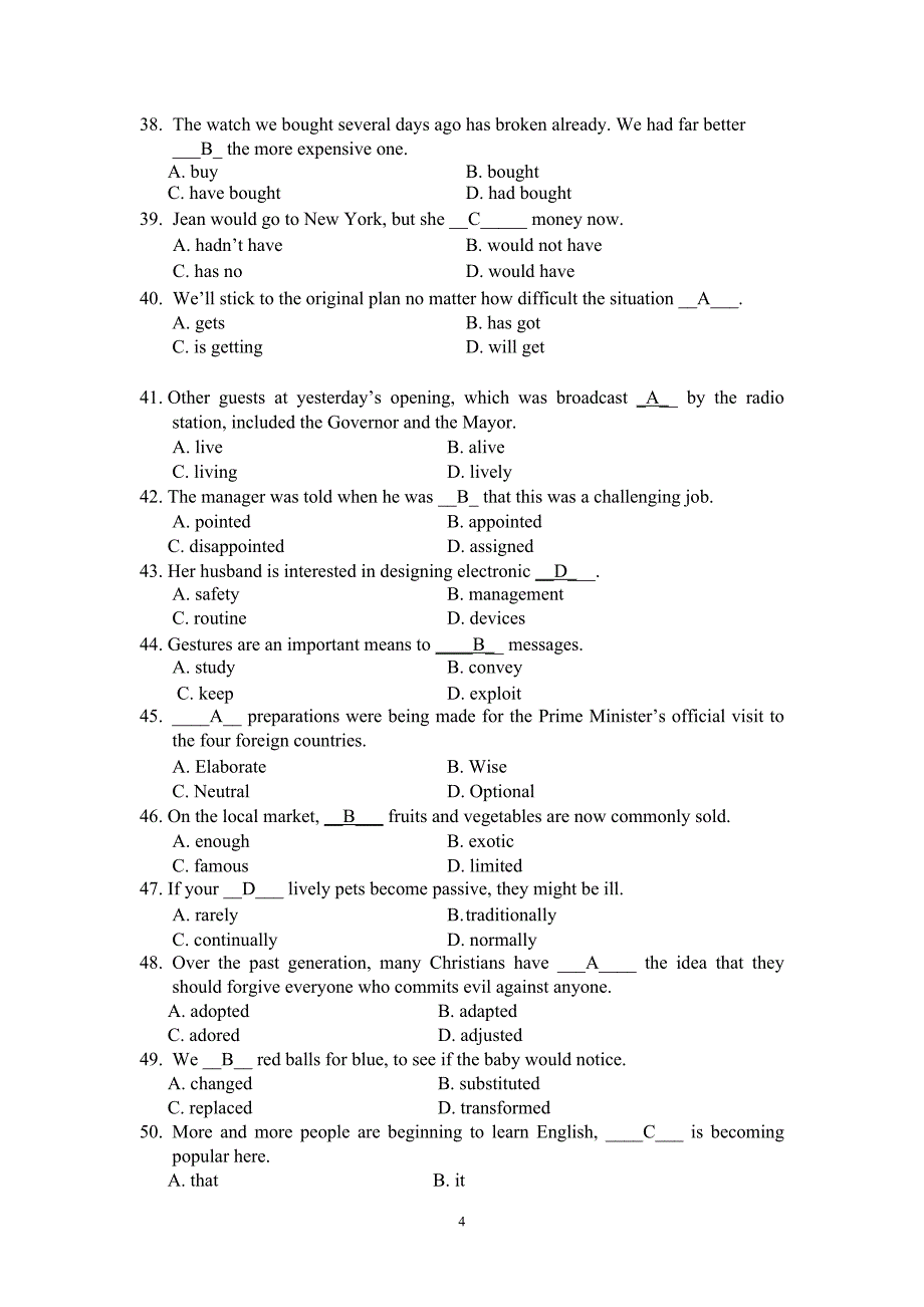 英语复习题first-half-v2.0_第4页