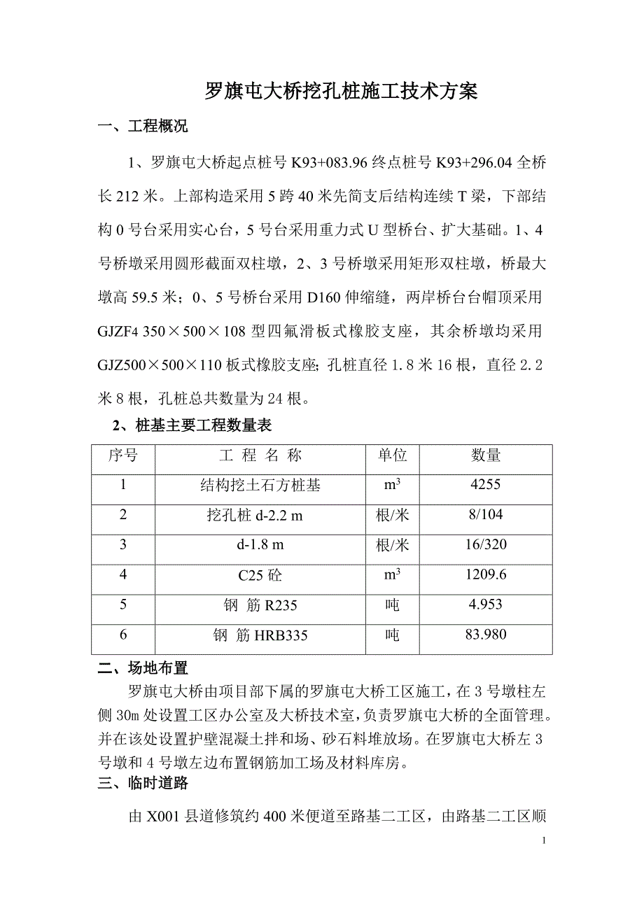 罗旗屯大桥挖孔桩施工方案1_第1页