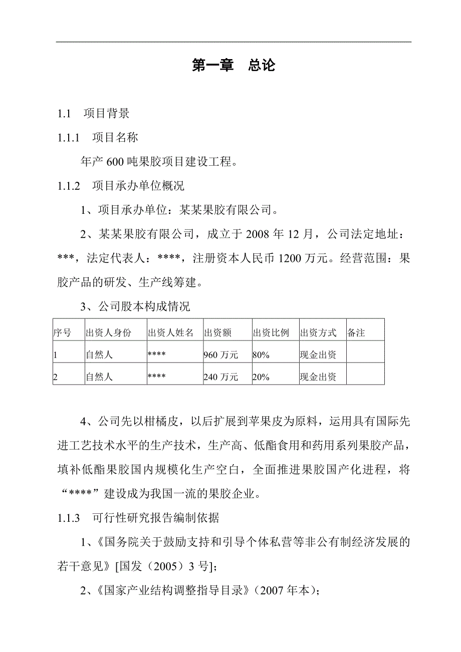 年产600吨果胶建设工程可行性研究报告_第3页