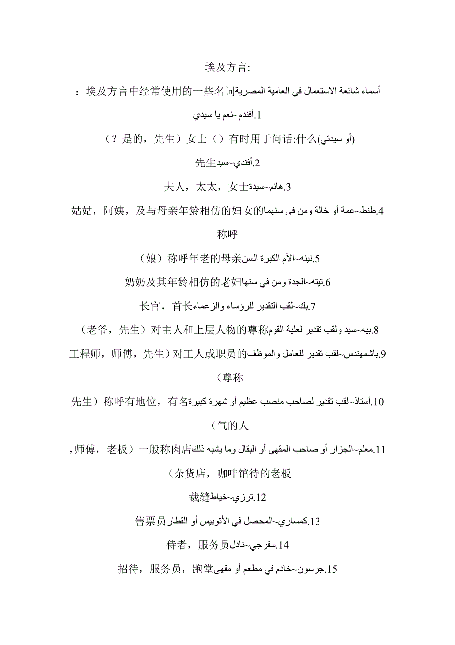 阿拉伯各国方言_第1页