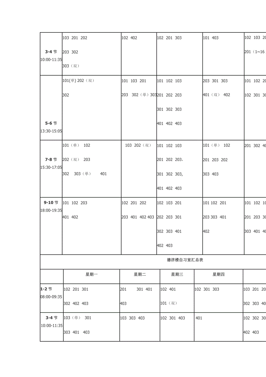 空自习室汇总表_第3页