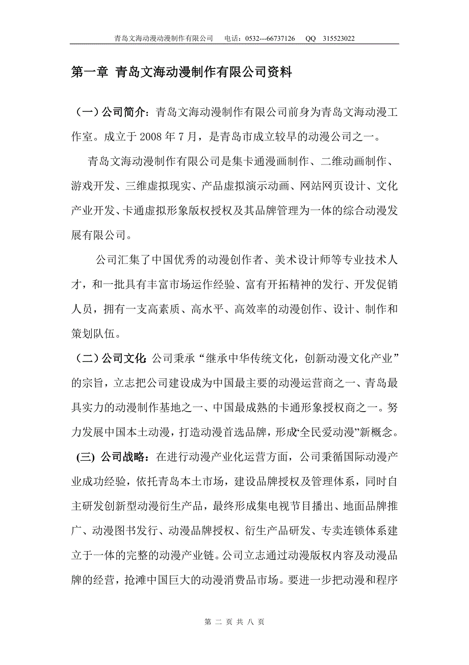 青岛文海动漫公司2013年规划书_第2页