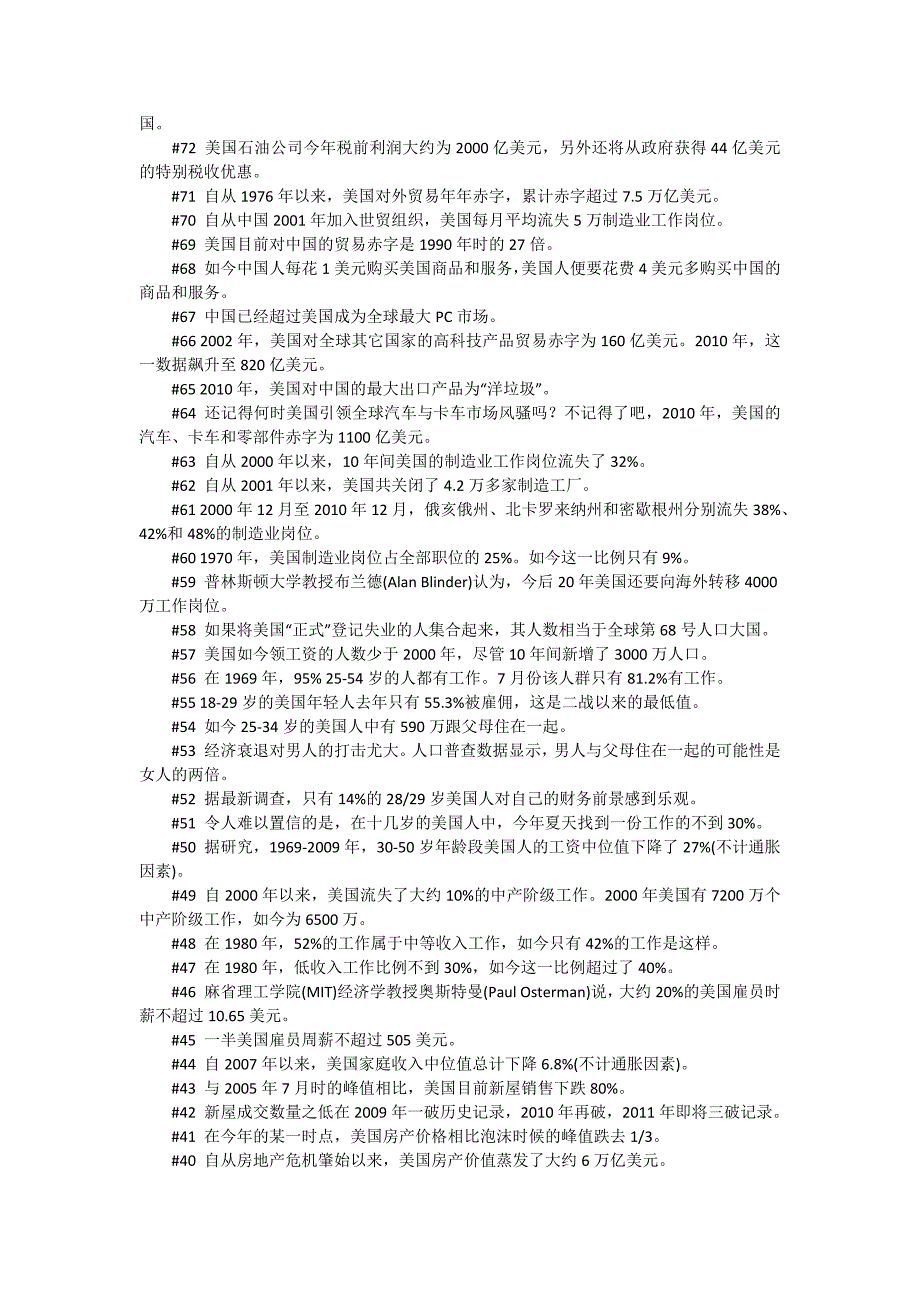 美国经济日薄西山的100个事实_第2页