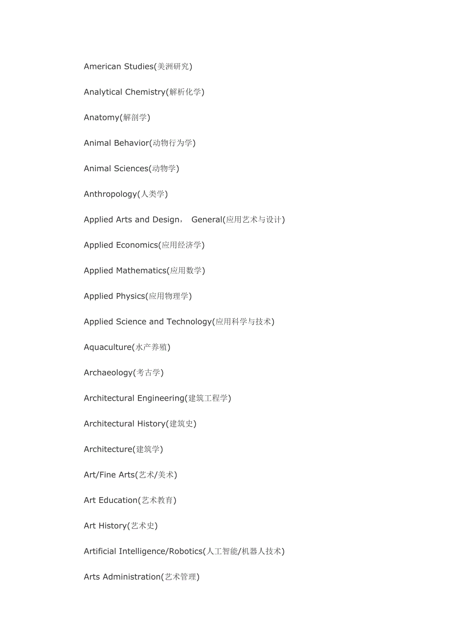 美国大学研究生专业汇总表_第2页