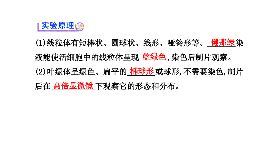 高中生物第3章实验用高倍显微镜观察叶绿体和线粒体课件新人教版必修1_第2页