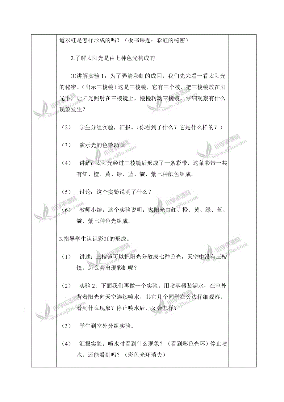 【青岛版】五年级科学上册教案彩虹的秘密1_第2页