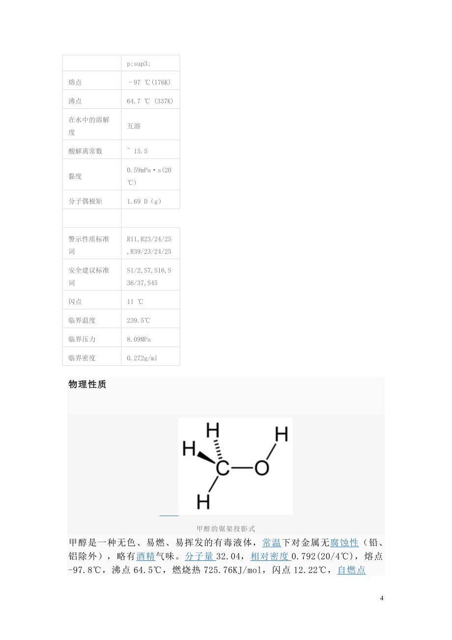 甲醇理化性质_第4页