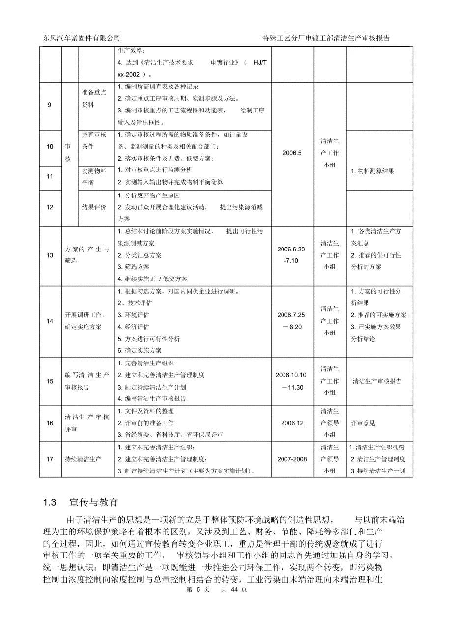 电镀行业清洁生产审核报告_第5页