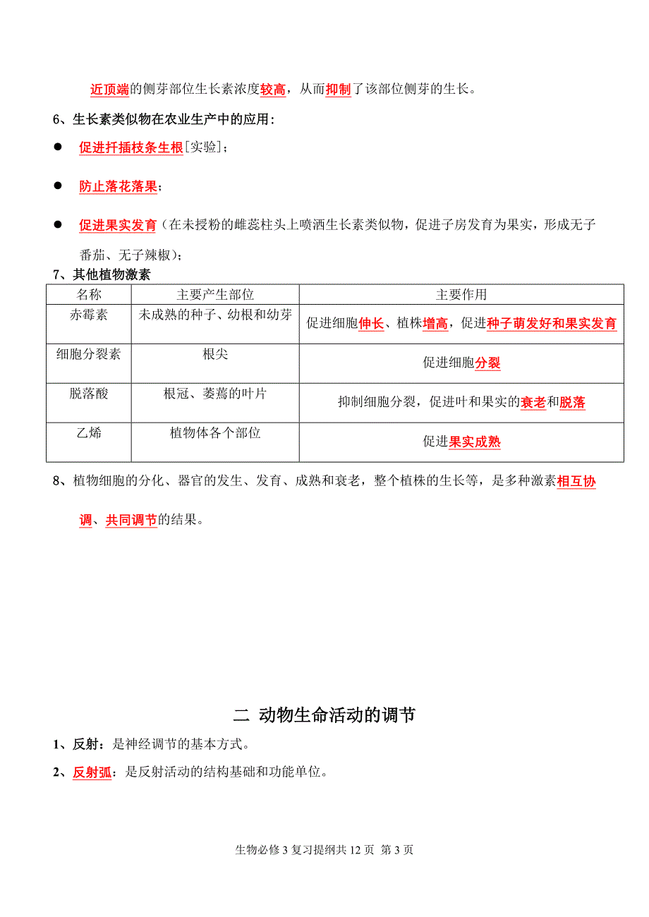 生物必修3复习提纲(会考)_第3页