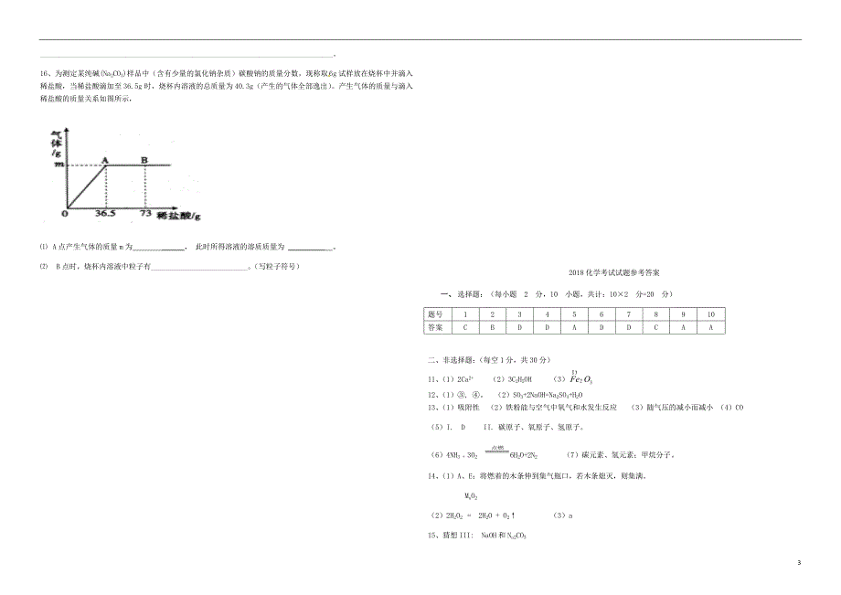 湖北省恩施州利川市谋道镇苏马荡教育集团2018年九年级化学下学期适应性试题_第3页
