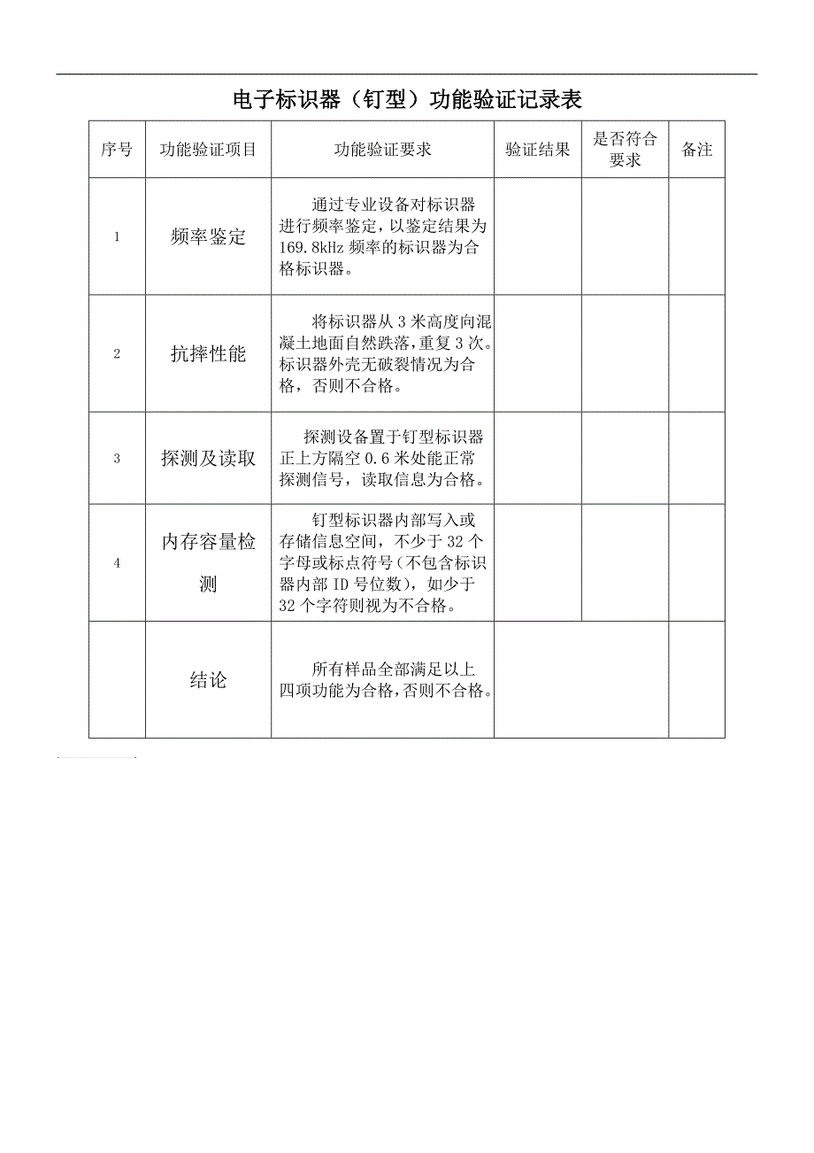 电子标识器功能验证记录表_第2页