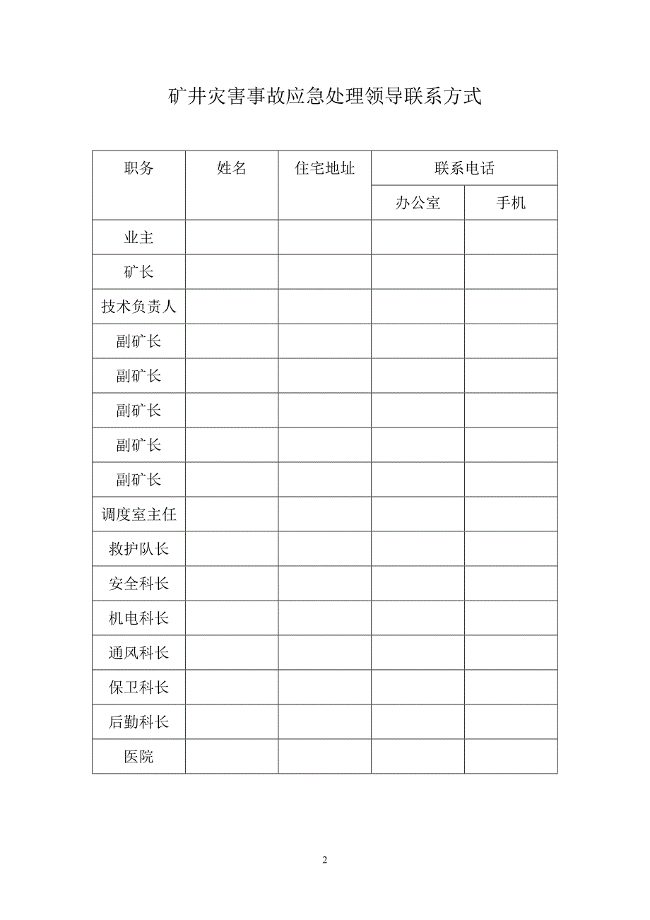 xx煤矿xx矿井.灾害应急救援预案doc_第2页