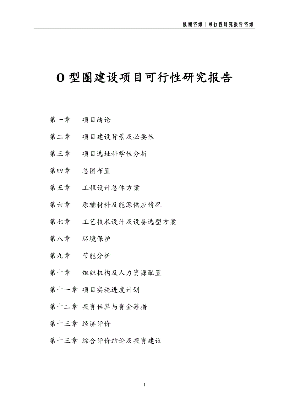 O型圈建设项目可行性研究报告_第1页