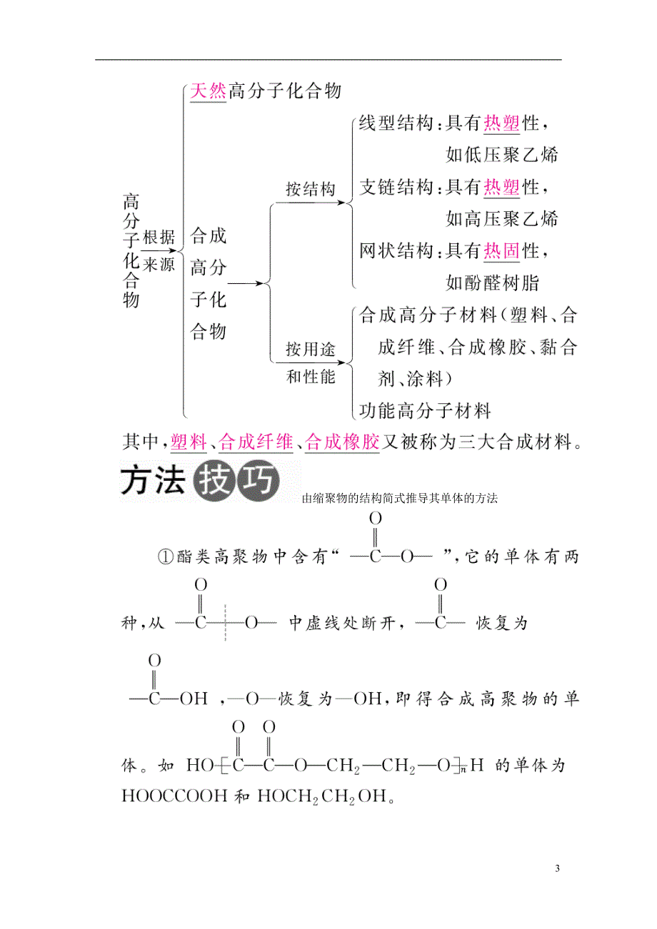 2019版高考化学一轮复习有机化学基础第7节高分子化合物有机合成学案_第3页