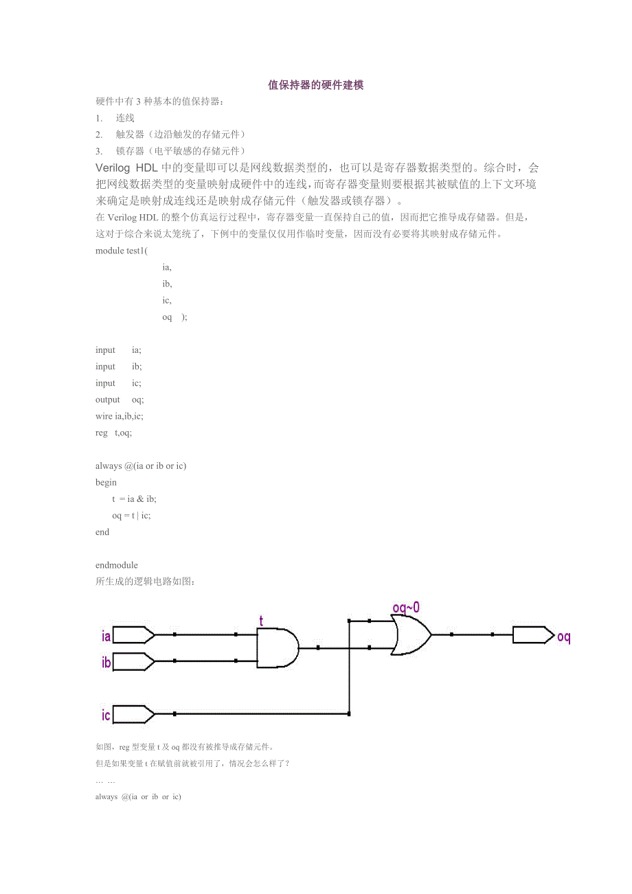 zy值保持器的硬件建模_第1页