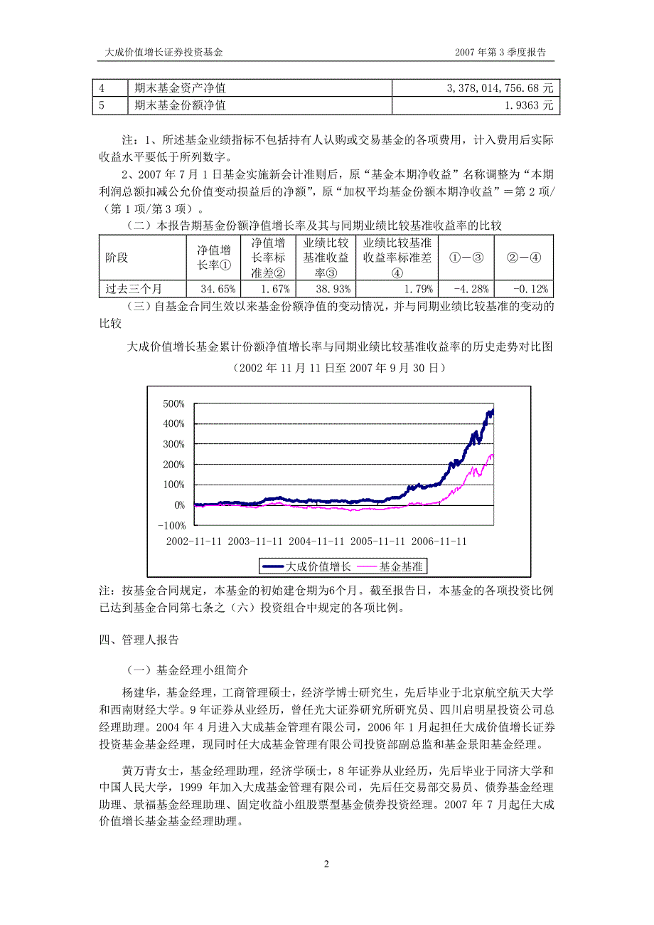 大成价值增长证券投资基金2007年第3季度报告_第2页