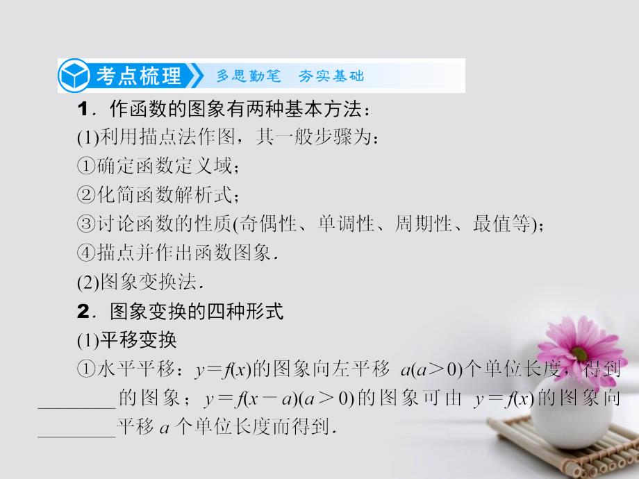 2019届高考数学一轮复习第二章函数的概念、基本初等函数及函数的应用2.8函数的图象课件文_第2页