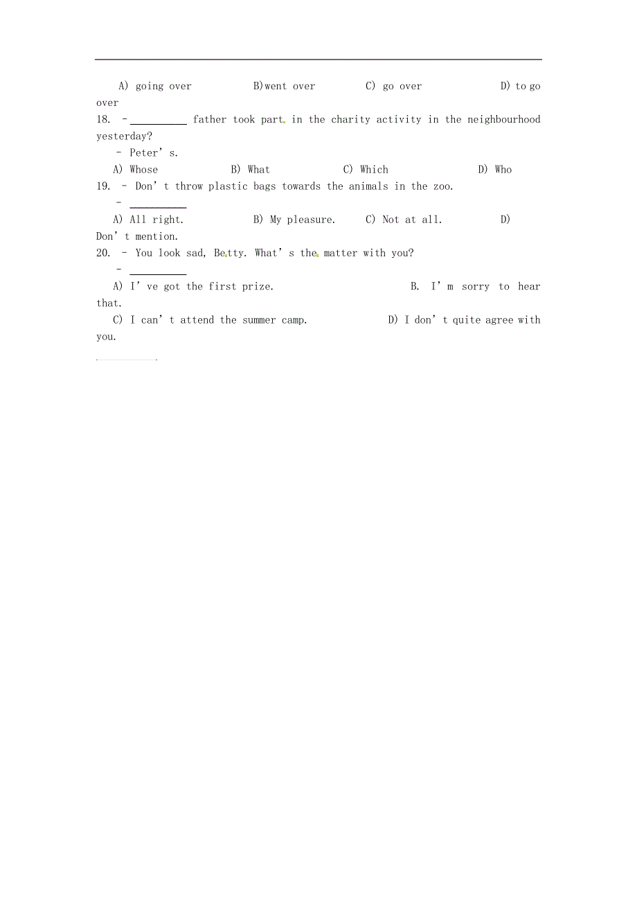 江苏省南通市实验中学2015年度中考英语6月专项练习7_第2页