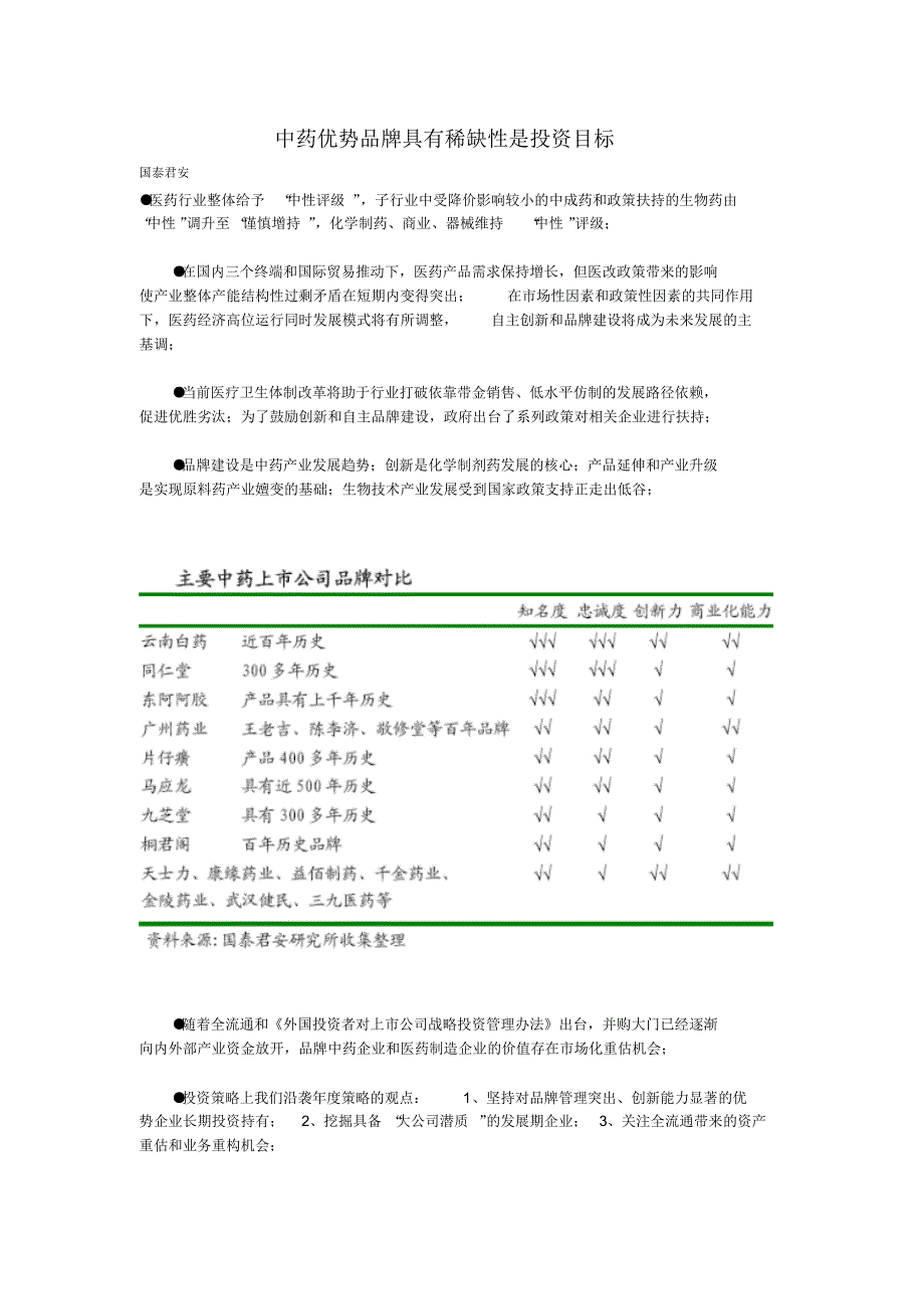 中药优势品牌具有稀缺性是投资目标_第1页