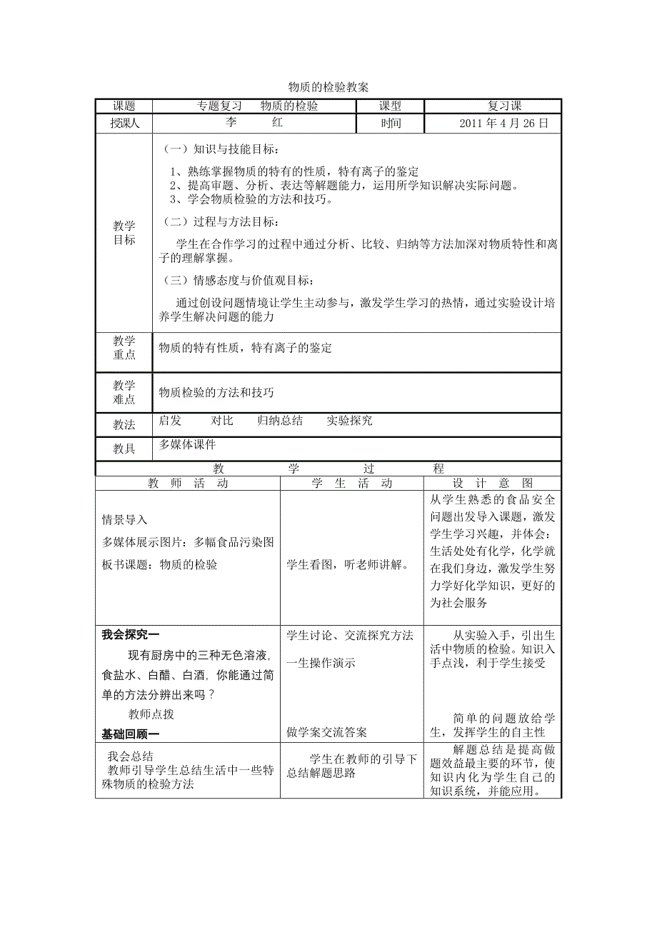 专题复习物质的检验学案33_第2页