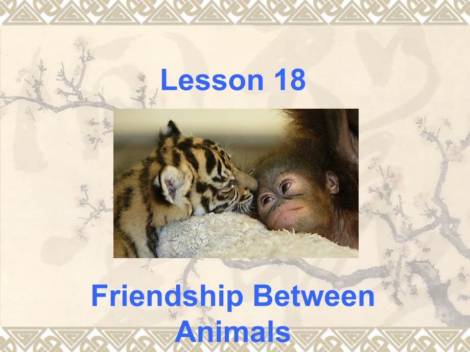 八年级英语下册unit3animalsareourfriendslesson18friendshipbetweenanimals课件（新版）冀教版_第1页