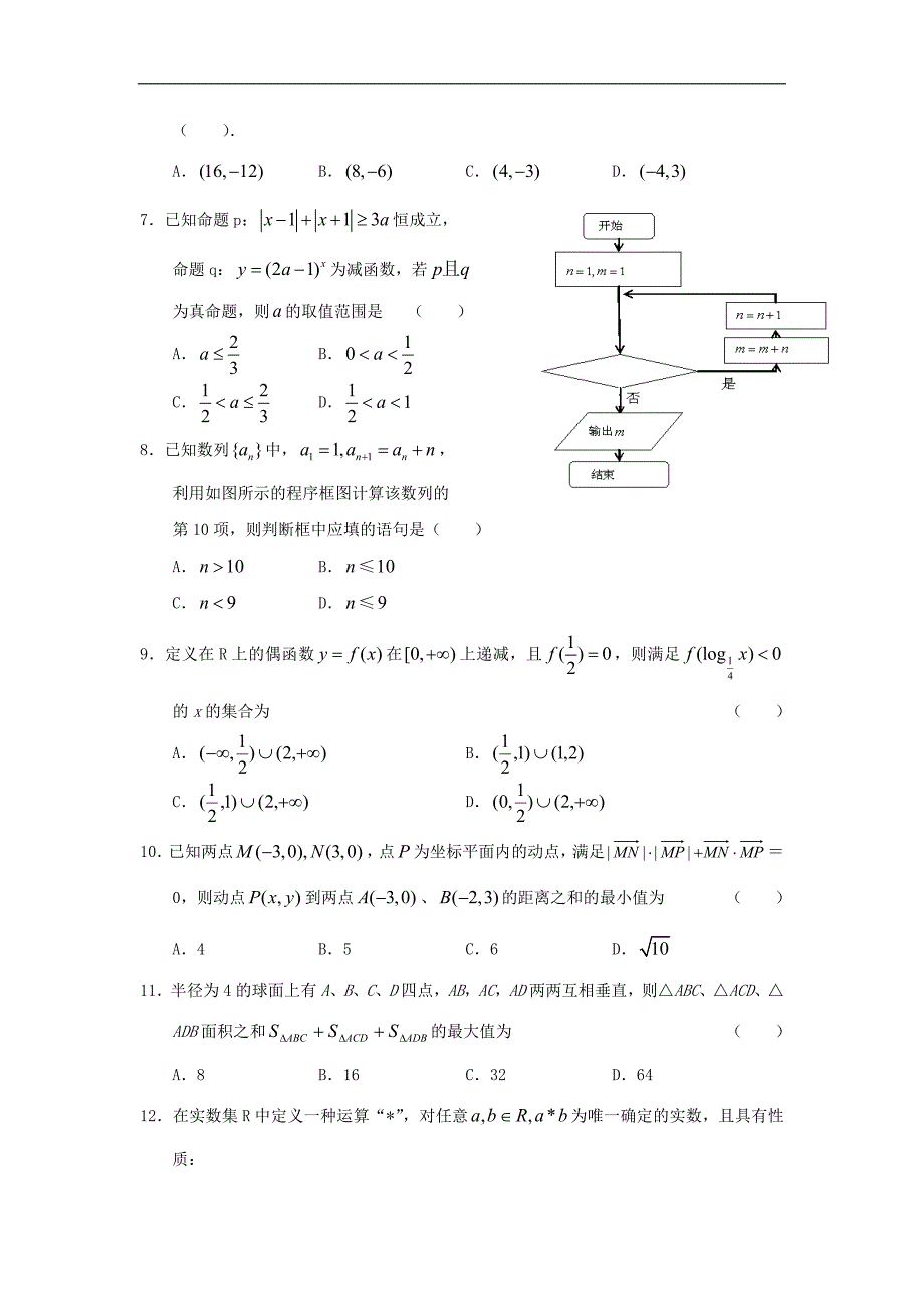 2011年湖北省黄冈市高考数学模拟卷(理科)_第2页